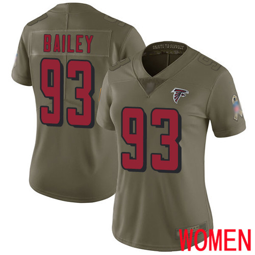 Atlanta Falcons Limited Olive Women Allen Bailey Jersey NFL Football #93 2017 Salute to Service->youth nfl jersey->Youth Jersey